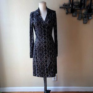 Calvin Klein Wrap-around Snakeskin Pattern Dress